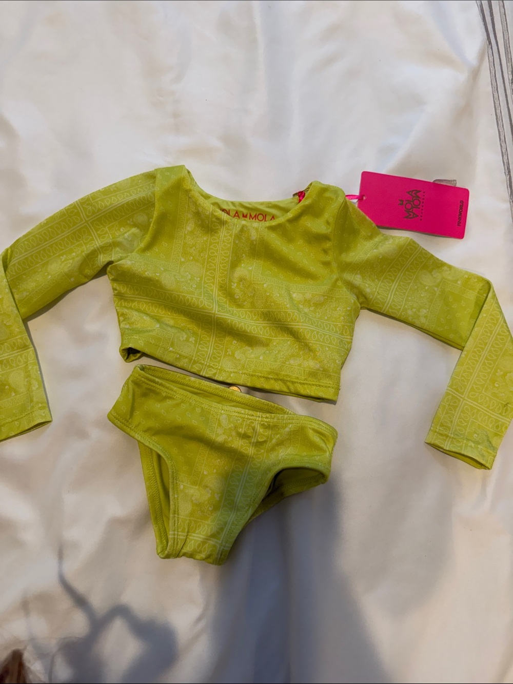 Molo Lime Green Long-Sleeve Kids Rashguard Set